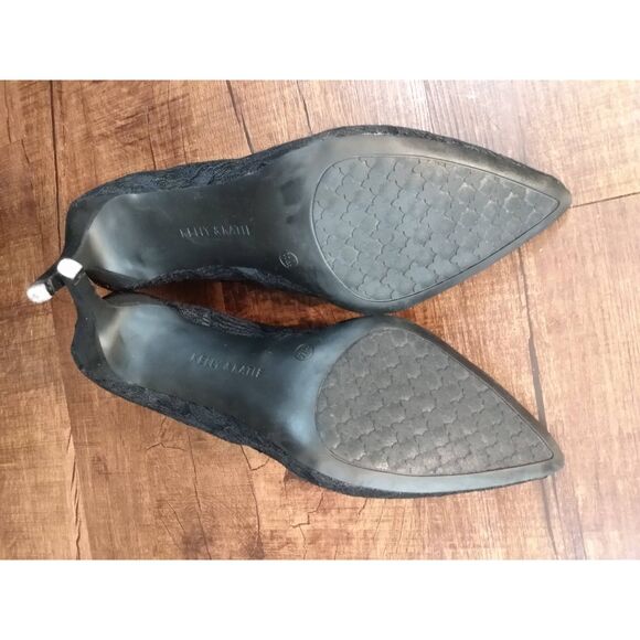Kelly & Katie Black 11M Lace Heeled Pointed Toe Stiletto Pumps - Picture 6 of 7